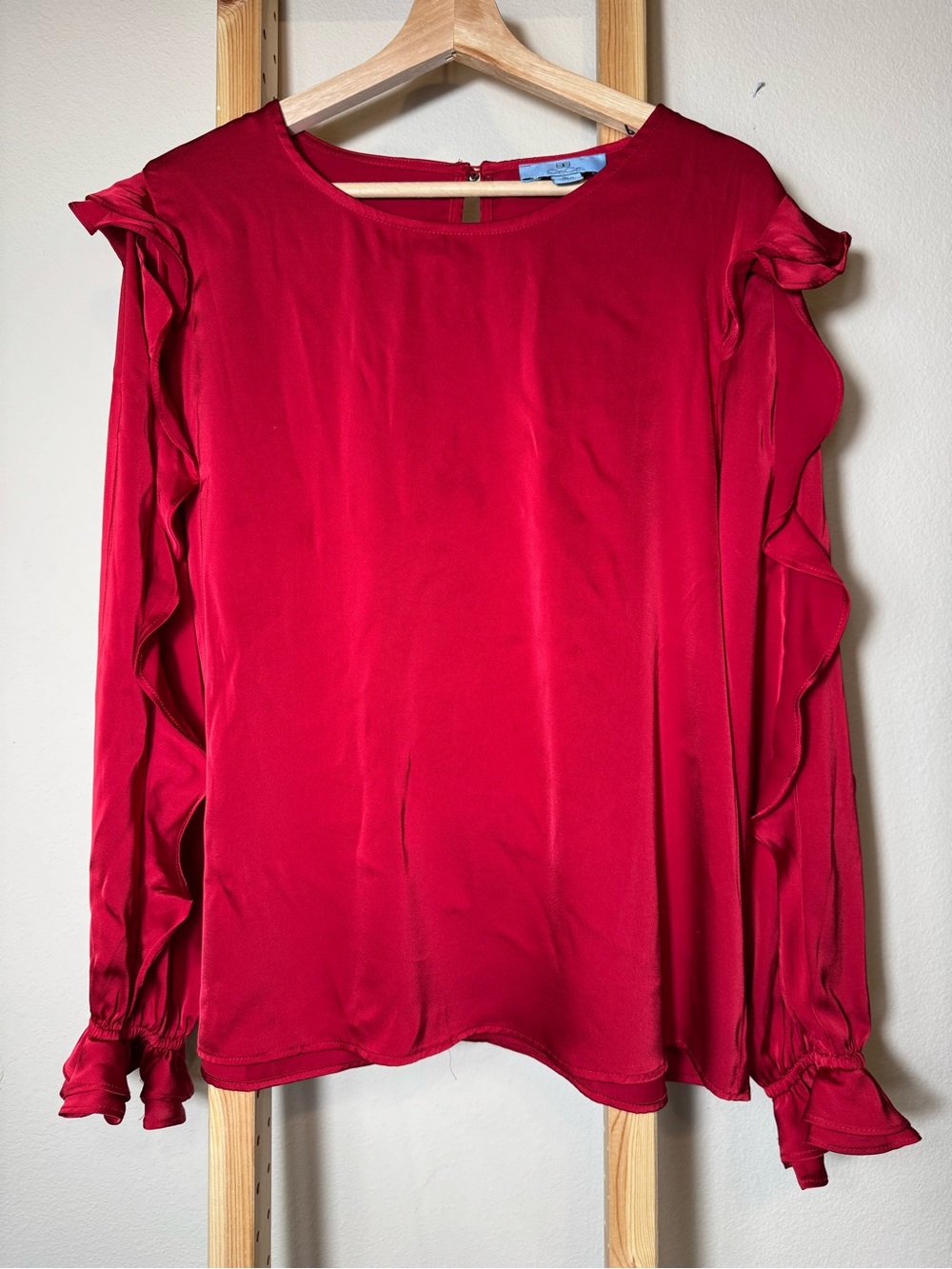 CeCe Scarlet Ruffle Sleeve Long-Sleeve Blouse